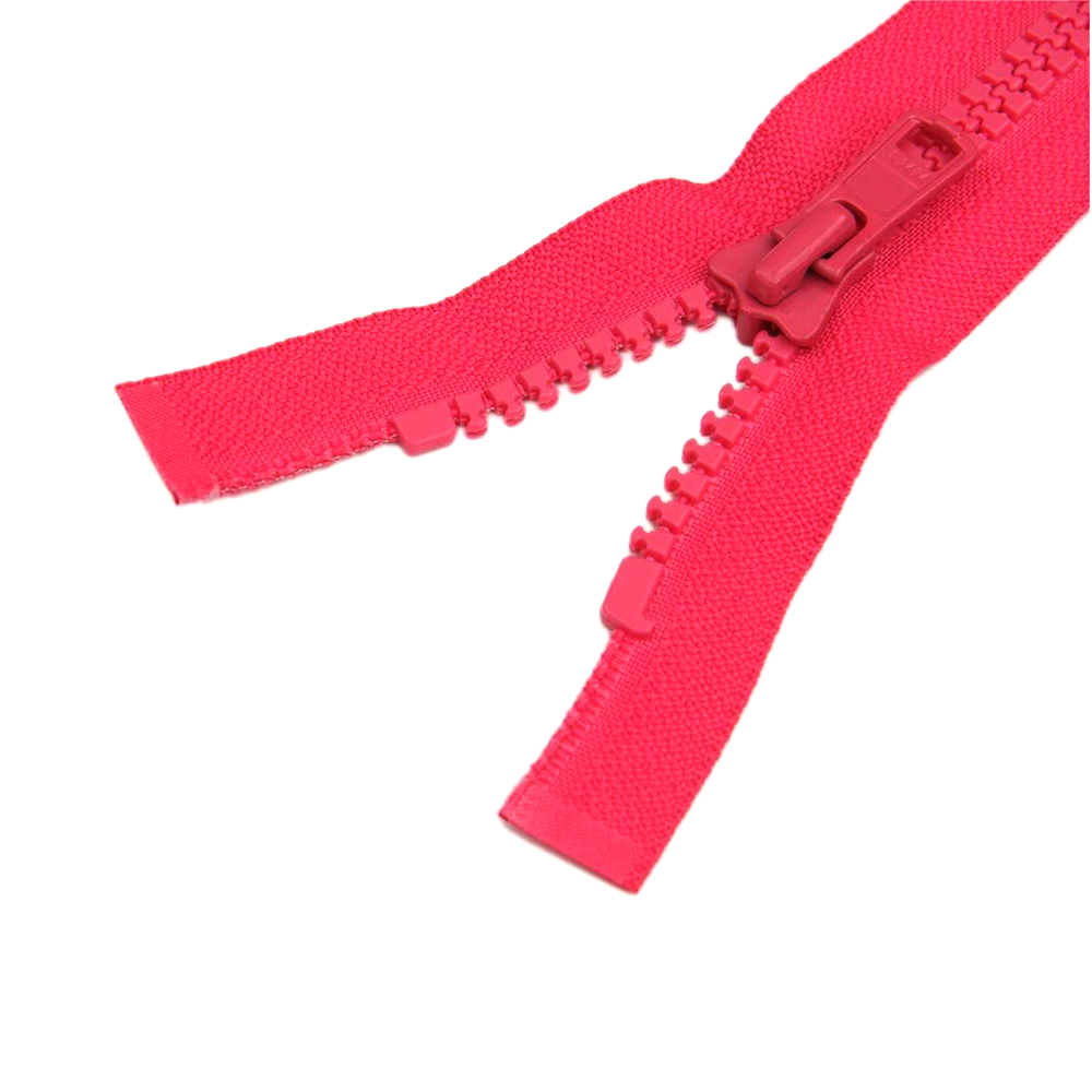 # V zipper dentes tape color ruber clausus finis resinae zipper cum metallum RAPINA in iaccam